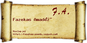 Fazekas Amadé névjegykártya